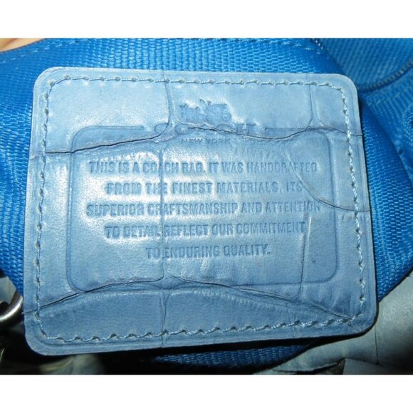 SOLD Coach Rhyder Limited Edition rare dusty blue Croc Embossed Denim Leather - Picture 12 of 16